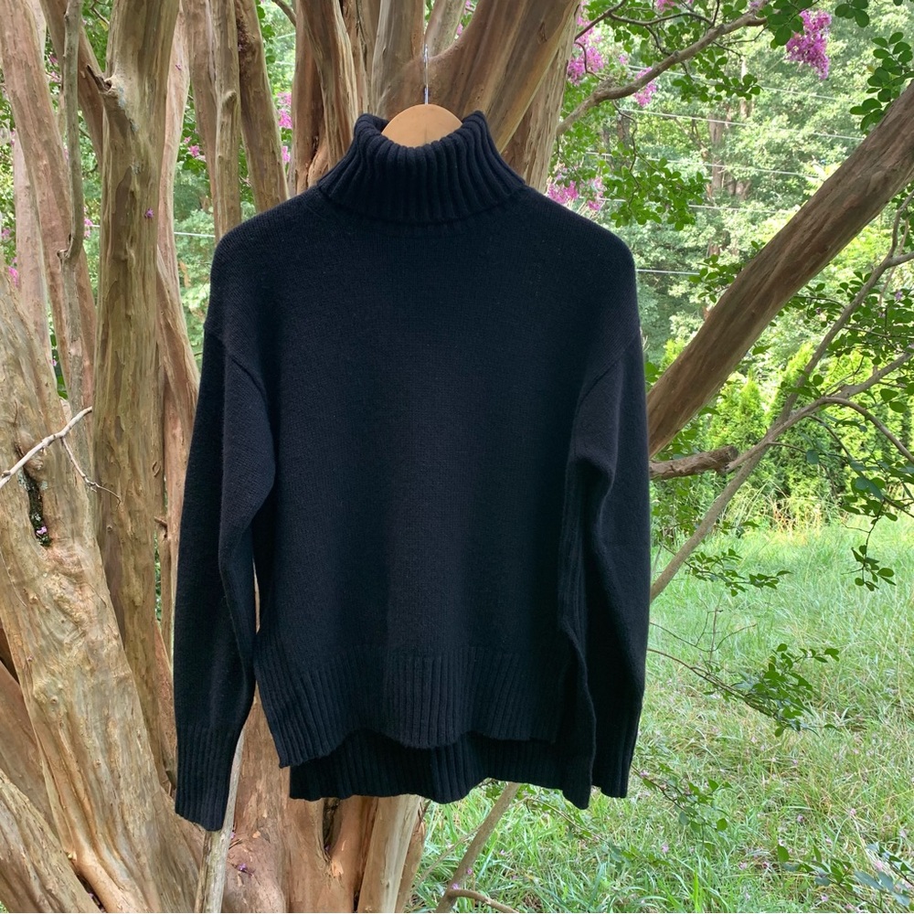 Polo Ralph Lauren Wool/Cashmere Blend Turtleneck Sweater Ribbed Black